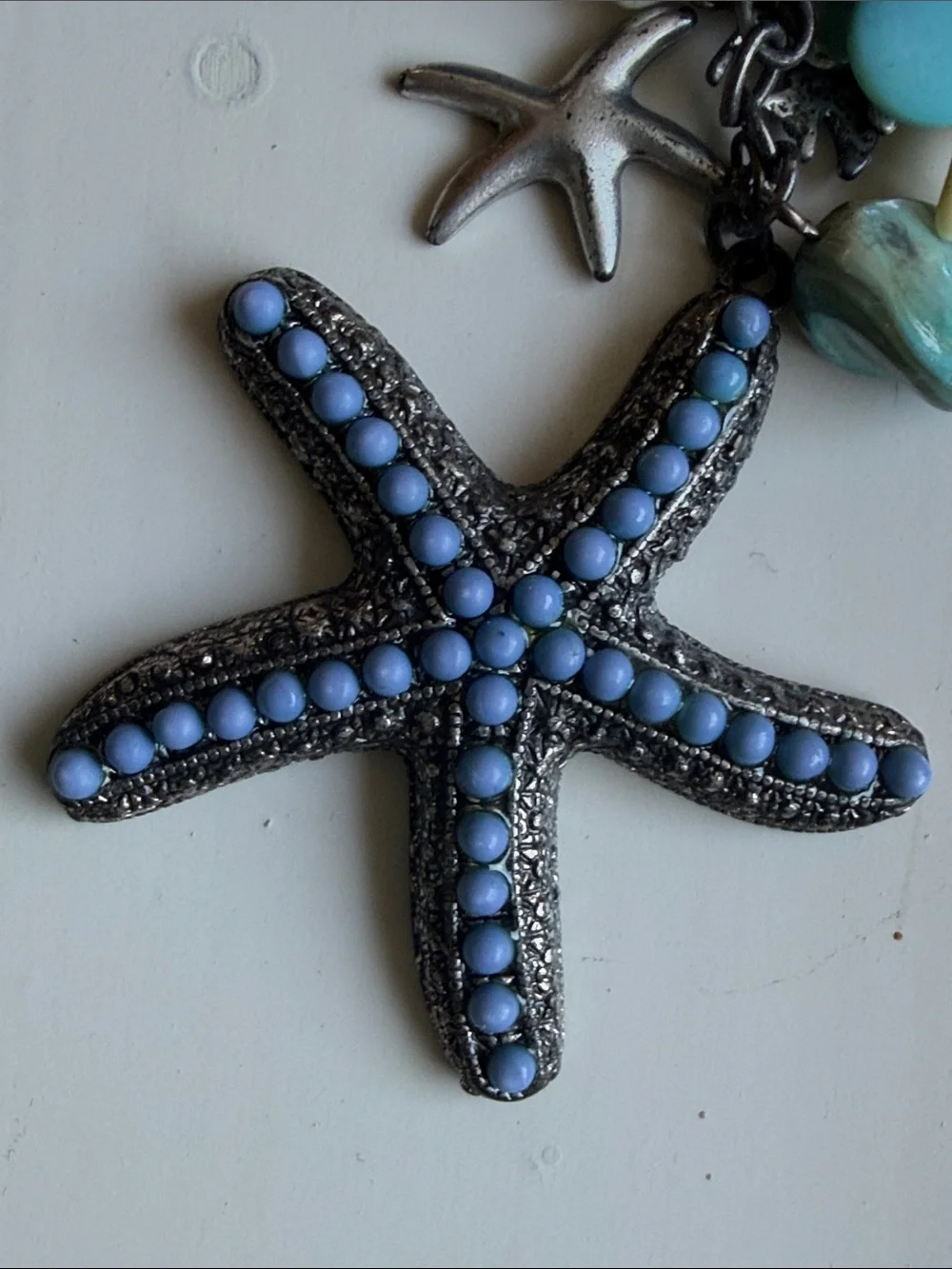 Blue Shell & Bead Multi-Strand Bracelet
